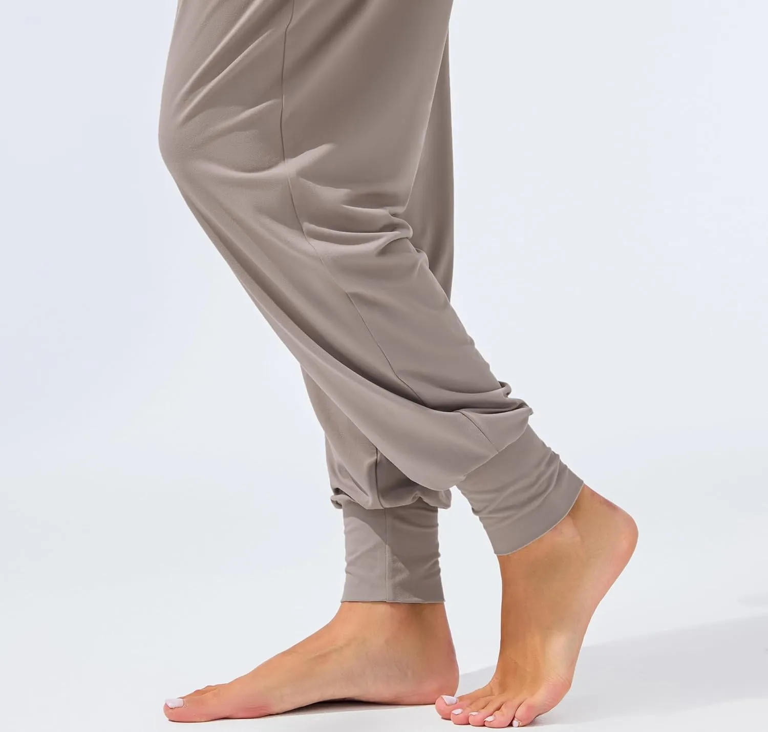 AFITNE Women's Yoga Joggers Cuffed Loose Workout Fold Over Sweatpants Comfy High Waisted Lounge Pants with Pockets