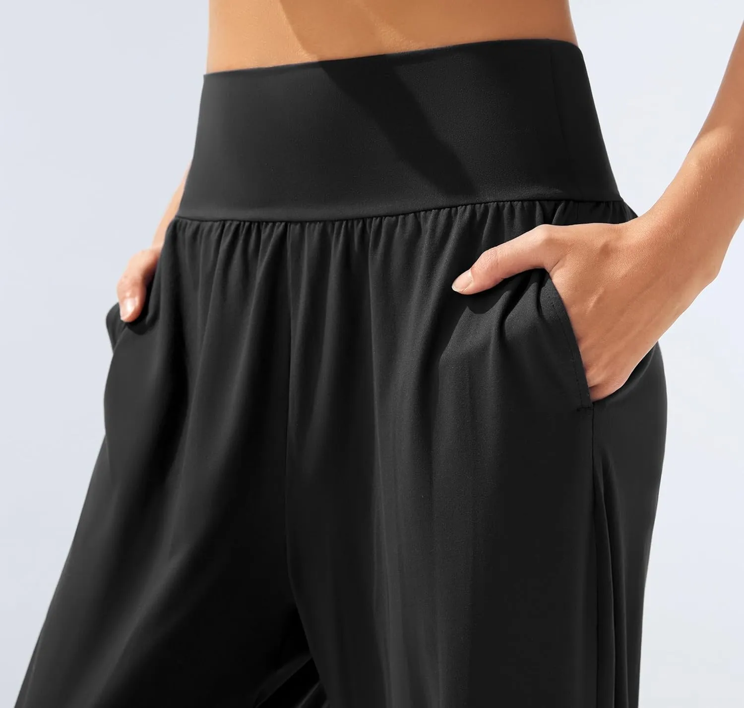 AFITNE Women's Yoga Joggers Cuffed Loose Workout Fold Over Sweatpants Comfy High Waisted Lounge Pants with Pockets
