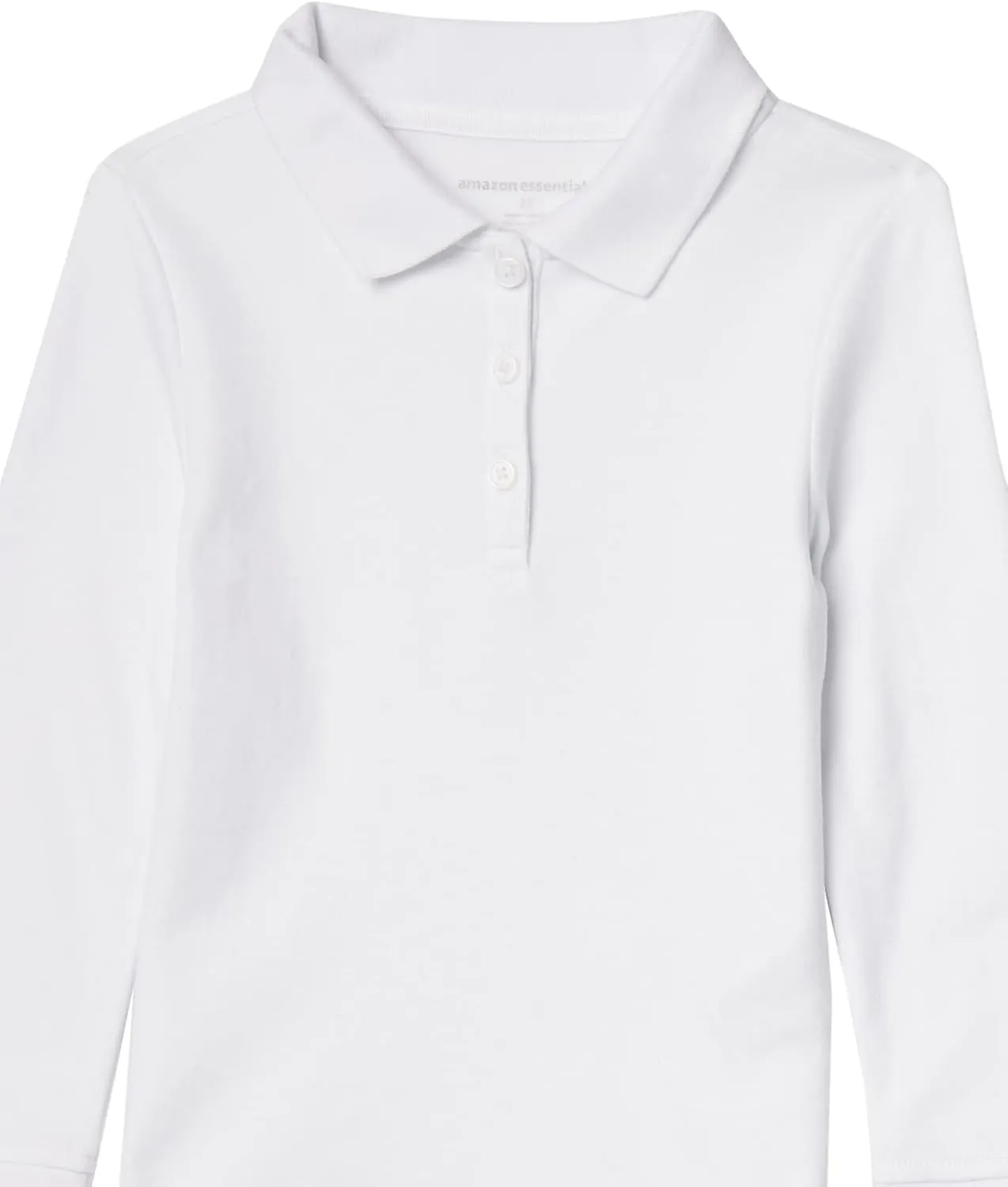 Amazon Essentials Girls and Toddlers' Long-Sleeve Interlock Polo Shirts, Multipacks
