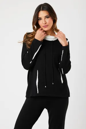 Drawstring Cowl Neck Sweater