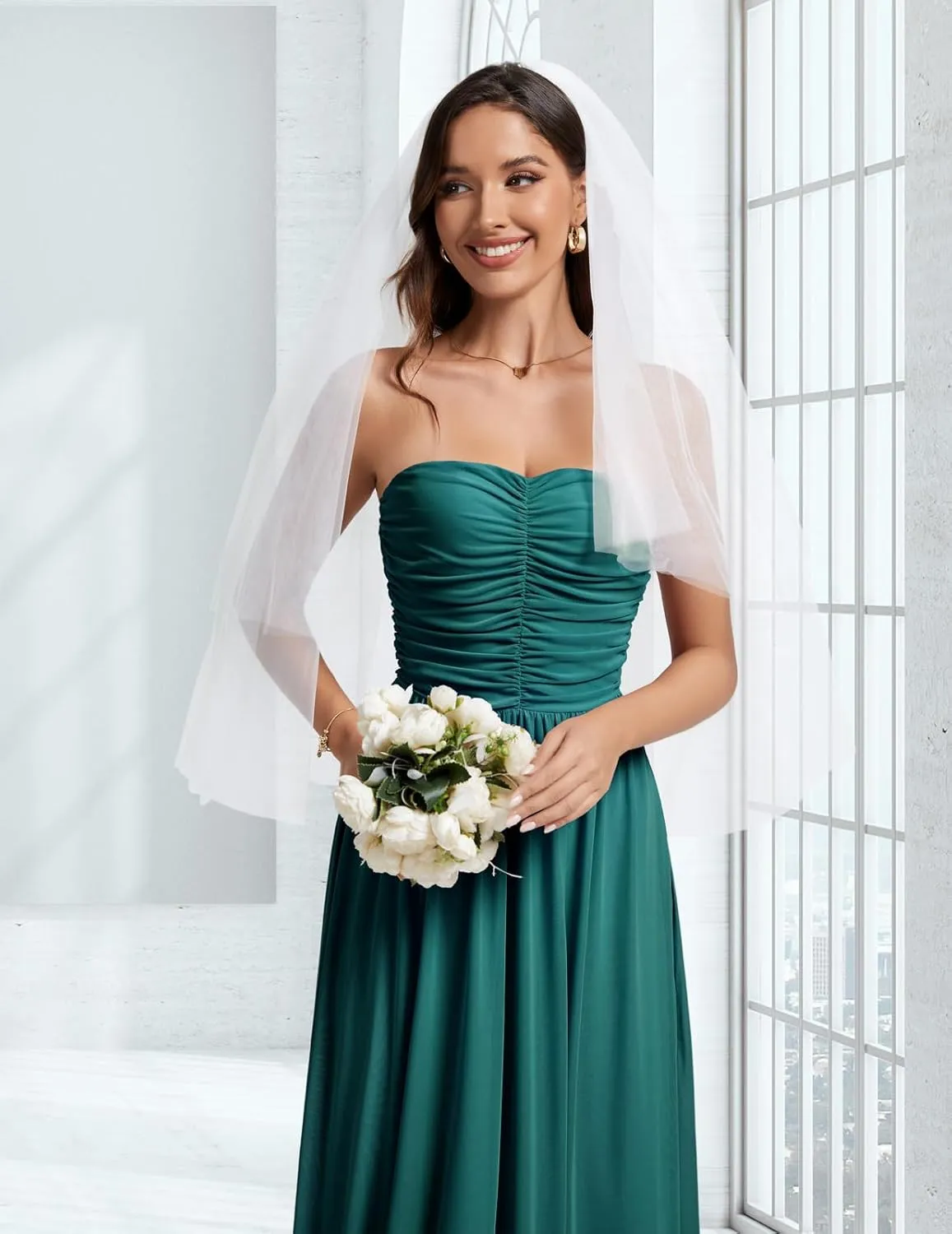 DRESSTELLS Women's 2025 Summer Casual Long Strapless Flowy Elegant Dresses