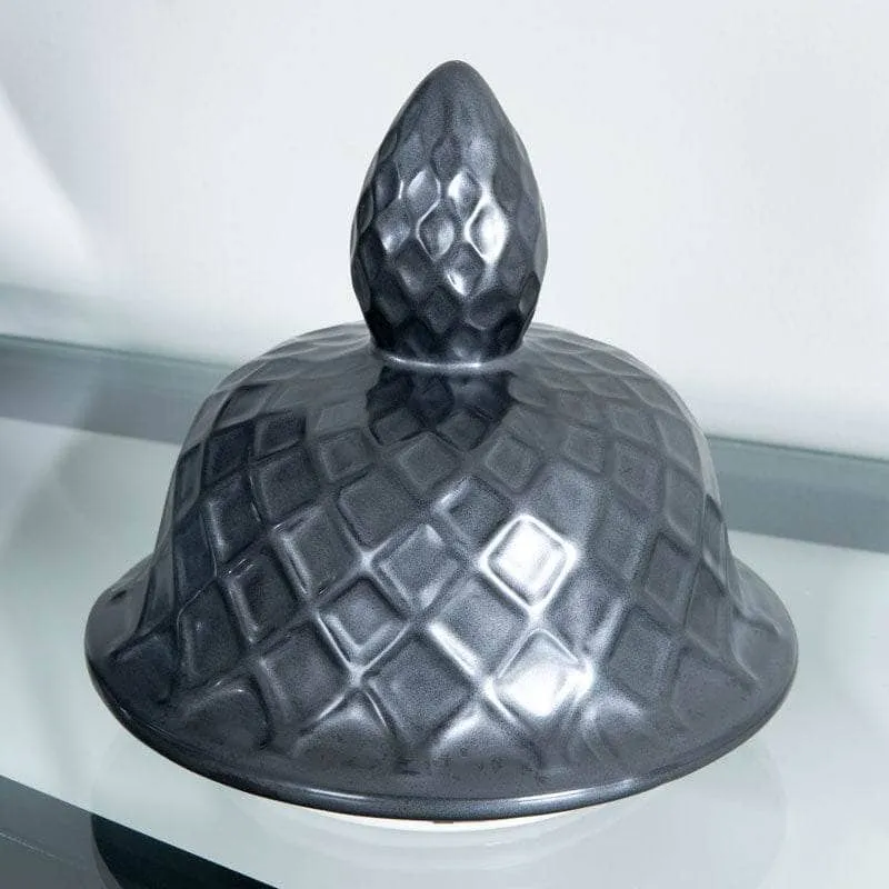 Matt Black Lattice Ginger Jar - 20"