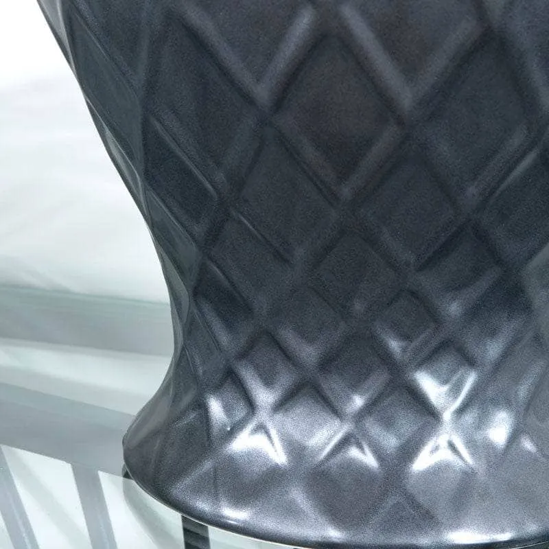 Matt Black Lattice Ginger Jar - 20"