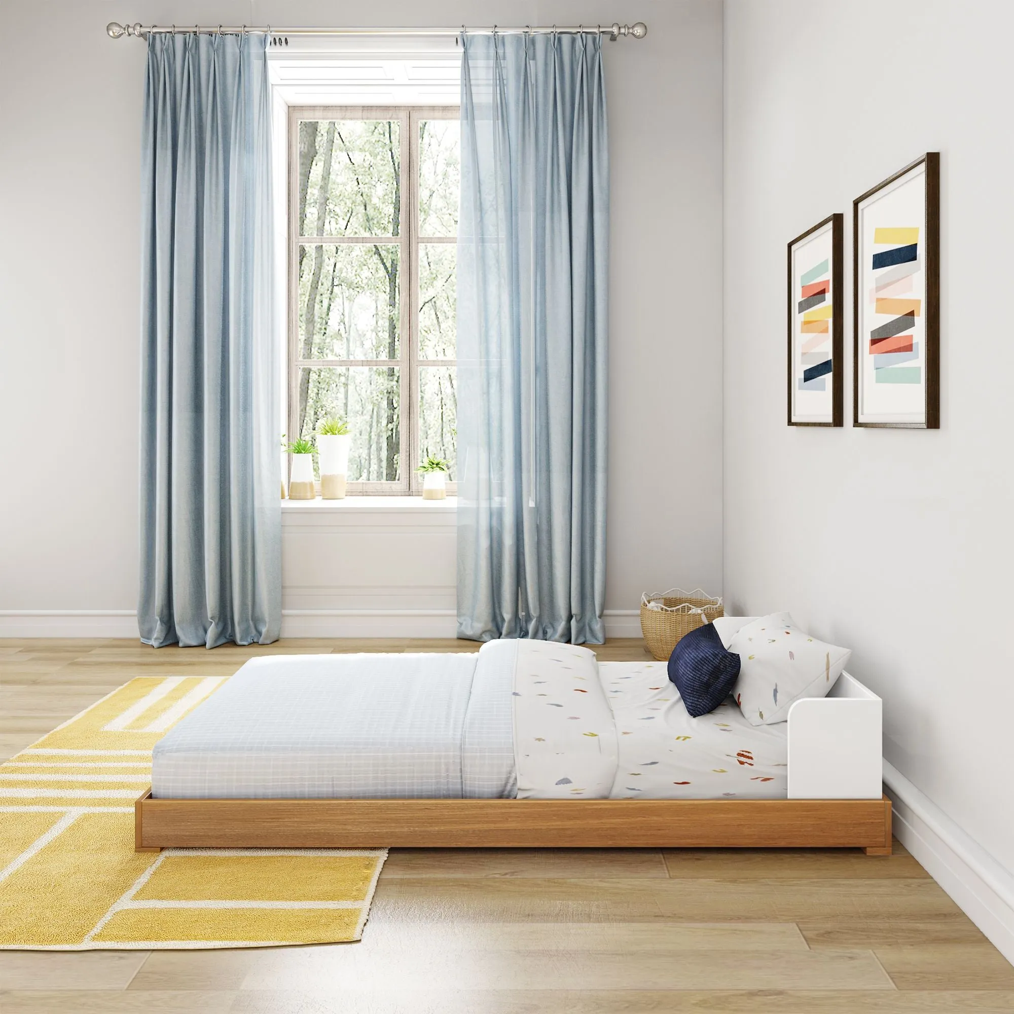 Mid-Century Modern Twin Floor Bed