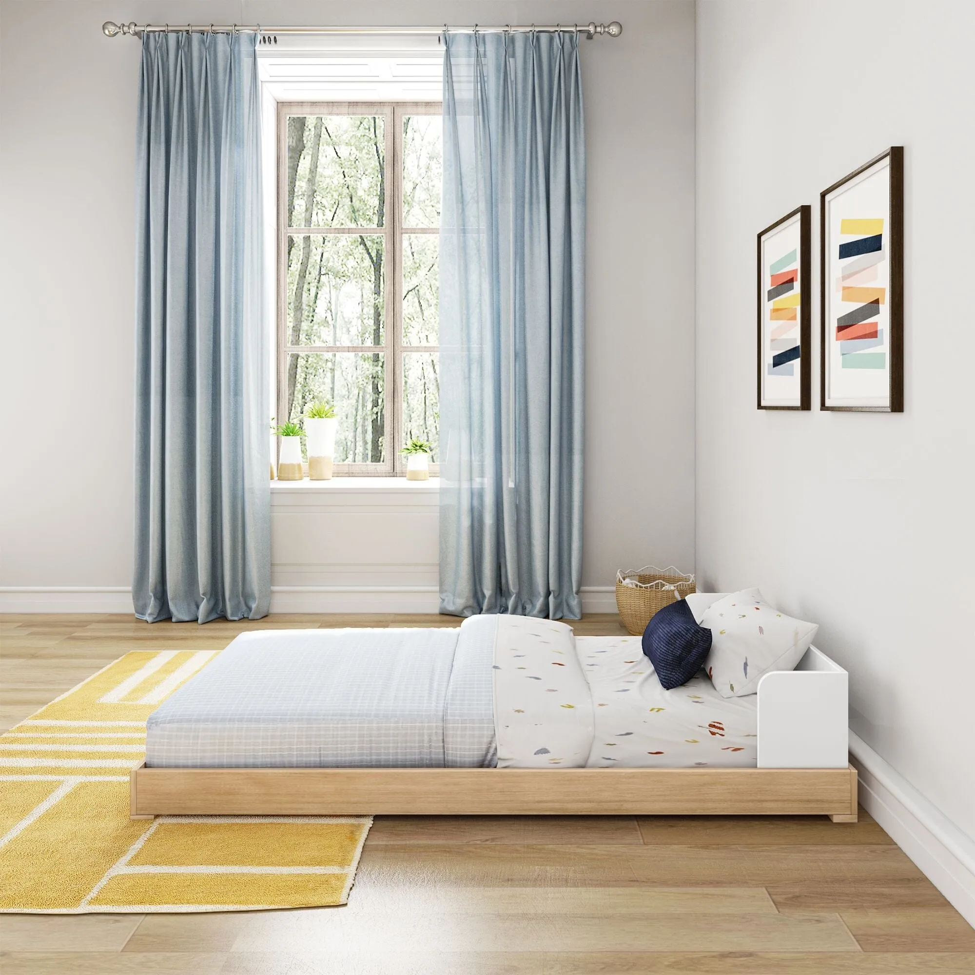 Mid-Century Modern Twin Floor Bed