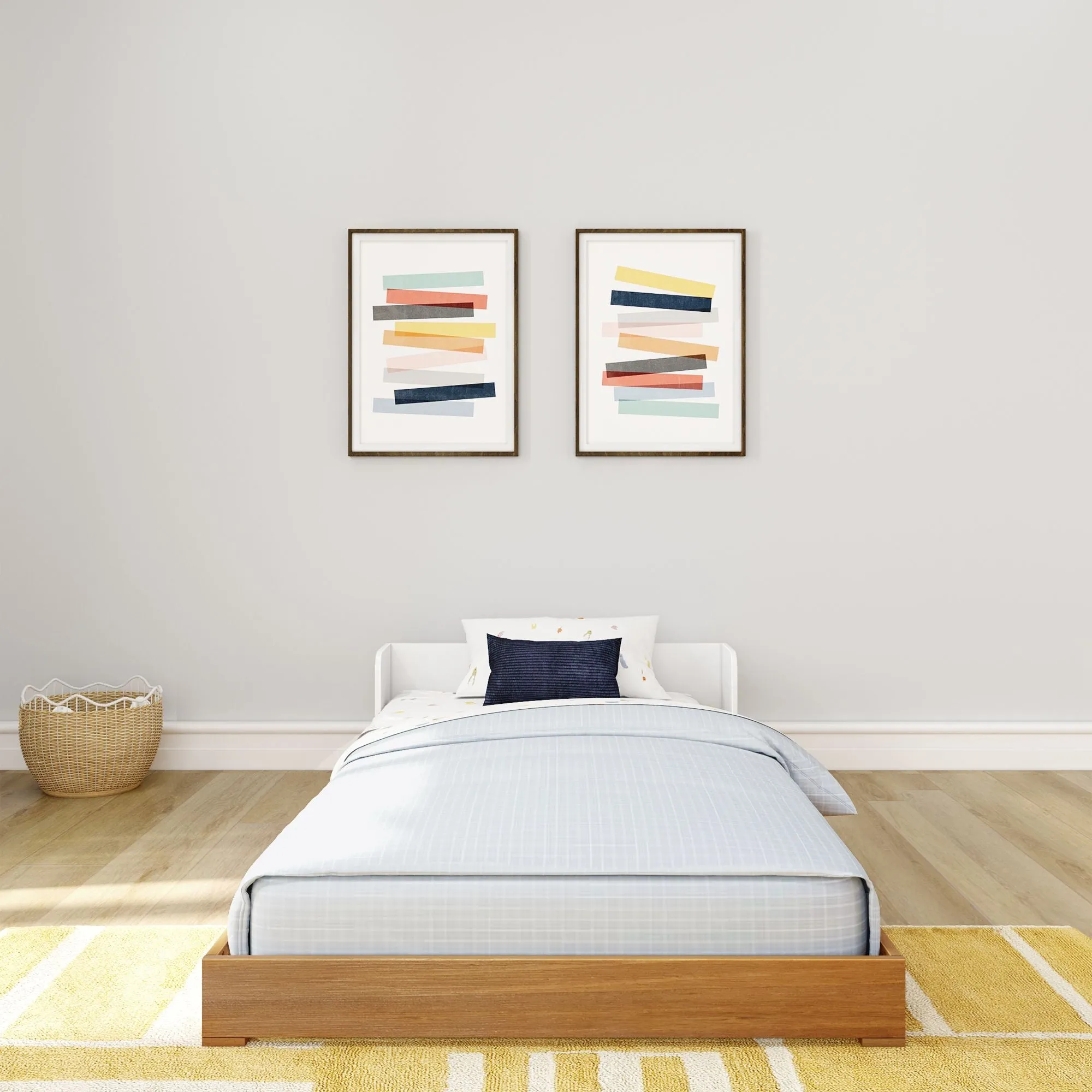 Mid-Century Modern Twin Floor Bed