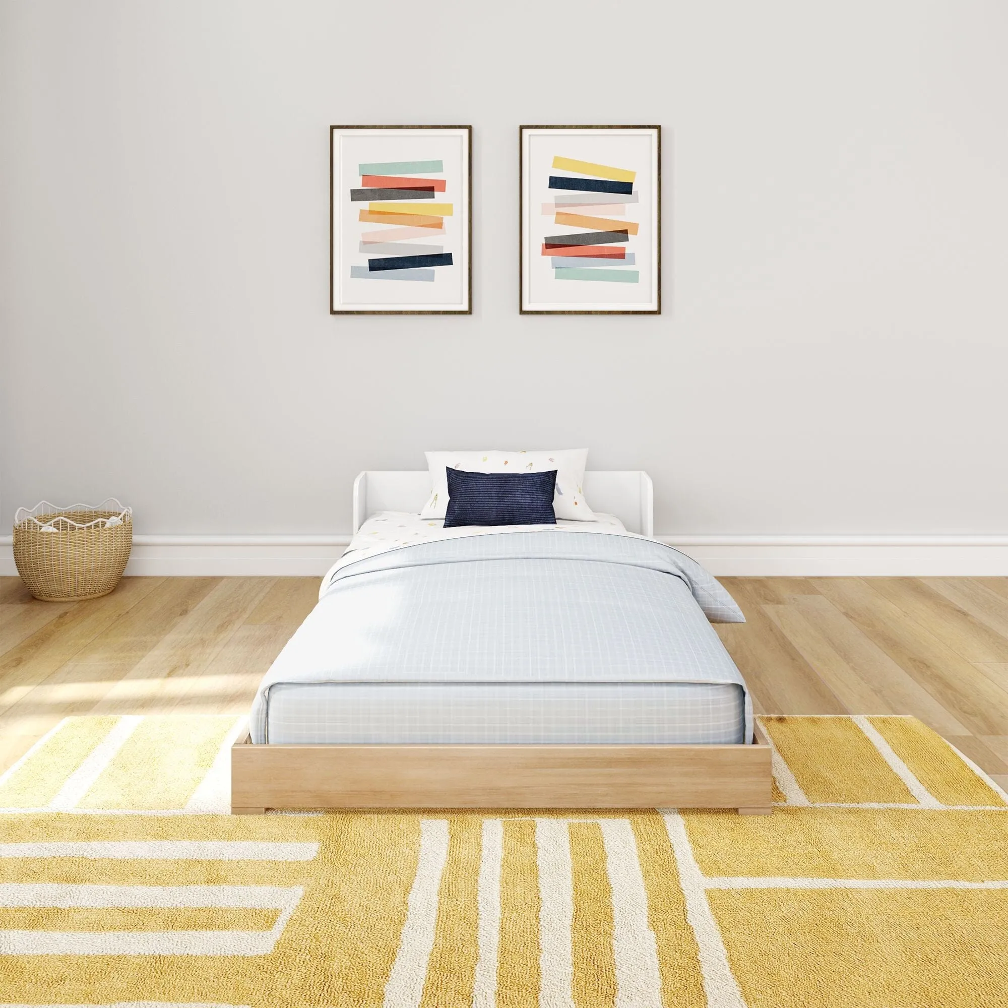 Mid-Century Modern Twin Floor Bed