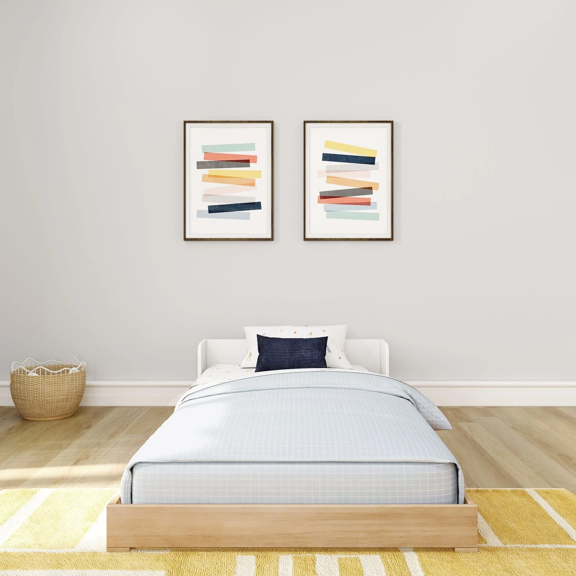 Mid-Century Modern Twin Floor Bed
