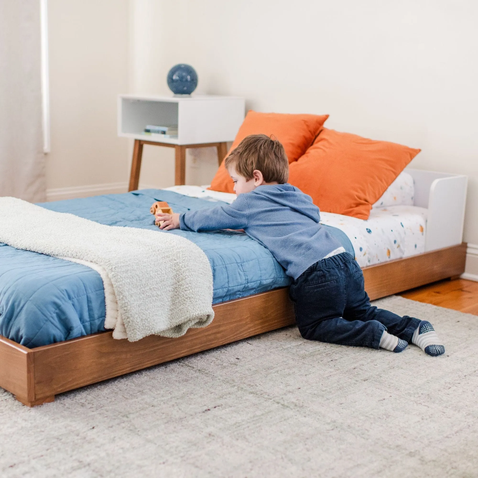 Mid-Century Modern Twin Floor Bed