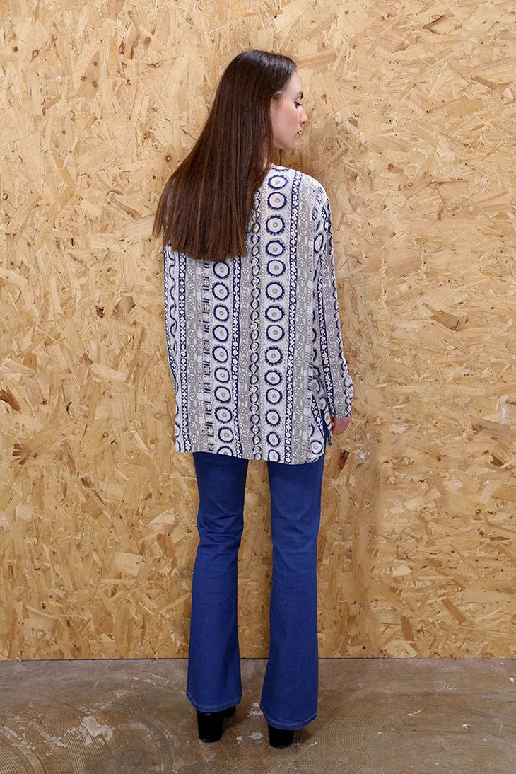 Relaxed Fit Printed Silk Shirt