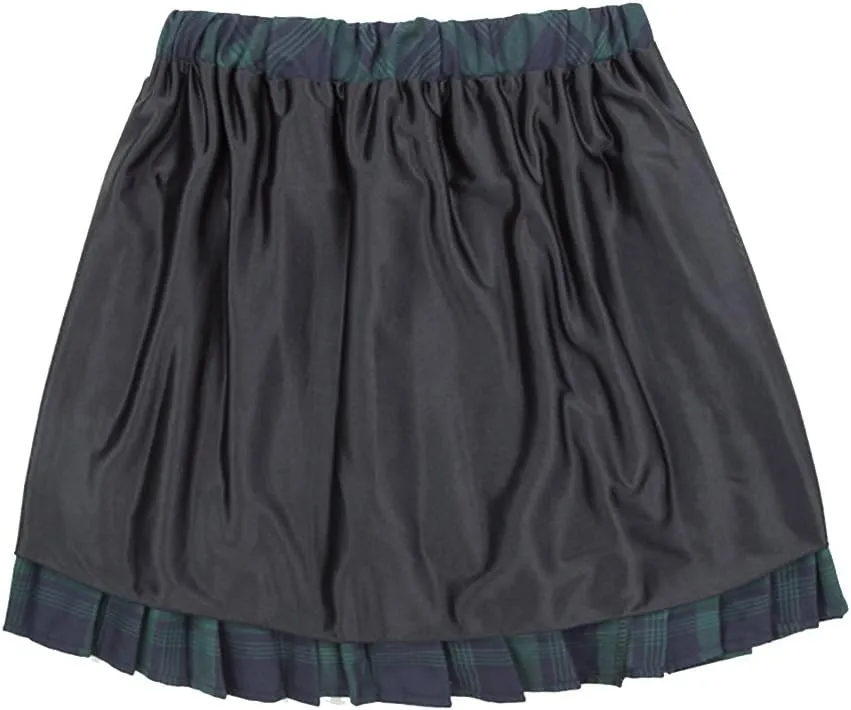 Women's Stretchy High Waist Tartan Pleated Mini Skirt Plaid Skater Skirts for Women and School Costume