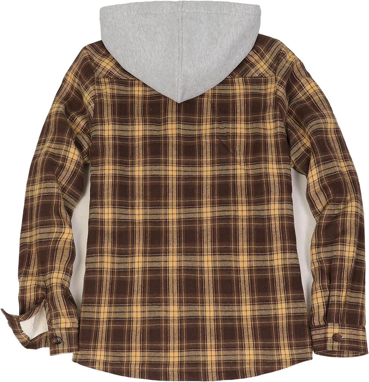 ZENTHACE Women's Hooded Flannel Shirt Jacket,Sherpa Lined Full Zip Fall Winter Plaid Shacket